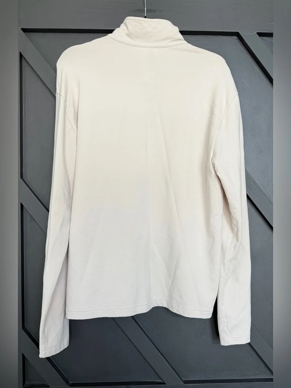 Alo Double Take Long Sleeve 1/4 Zip in Bone, Size Medium